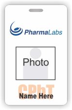 (image for) PharmaLabs Photo ID Badge Vertical (CPhT Watermark)