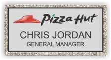 (image for) Pizza Hut Logo 2 Silver Bling Badge (NiceGuard)