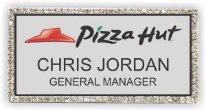 (image for) Pizza Hut Logo 2 Silver Bling Badge (NiceGuard)