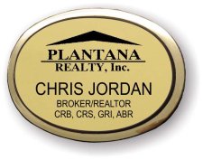 (image for) Plantana Realty Gold Oval Badge w/ Gold Frame