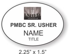 (image for) PMBC Oval White badge (SR Usher)