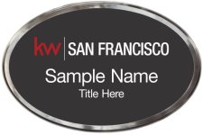 (image for) Keller Williams San Francisco Silver Oval Polished Prestige Black Badge