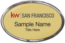 (image for) Keller Williams San Francisco Silver Oval Polished Prestige Gold Badge