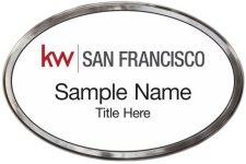 (image for) Keller Williams San Francisco Silver Oval Polished Prestige White Badge