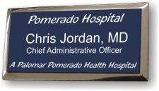 (image for) Pomerado Hospital Executive Navy Blue Silver Framed Badge