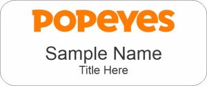 (image for) Popeyes Standard White Name Badge