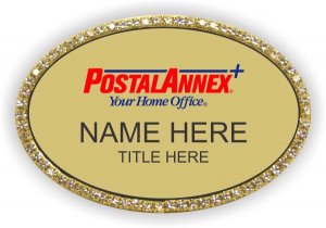 (image for) Postal Annex Oval Gold Bling Badge