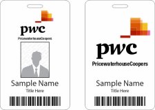 (image for) PWC Barcode ID Vertical Double Sided badge