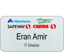 (image for) Albertsons Safeway Carrs Haggen Quad Logo Silver Name Badge