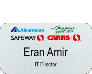 (image for) Albertsons Safeway Carrs Haggen Quad Logo Silver Name Badge