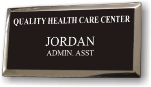 (image for) Quality Health Care Center Executive Black Silver Framed Badge