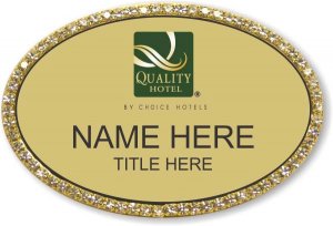 (image for) Quality Hotel Gold Oval Bling Badge