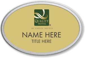 (image for) Quality Hotel Gold Oval Pebbled Frame Prestige Badge