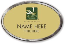 (image for) Quality Hotel Gold Oval Polished Frame Prestige Badge