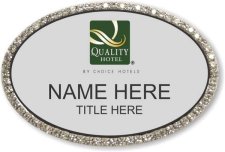 (image for) Quality Hotel Silver Oval Bling Badge