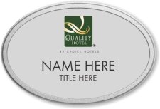 (image for) Quality Hotel Silver Oval Pebbled Frame Prestige Badge