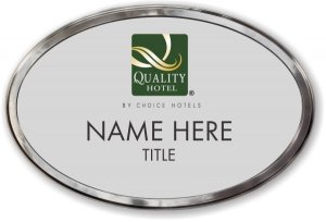 (image for) Quality Hotel Silver Oval Polished Frame Prestige Badge