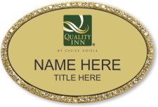 (image for) Quality Inn Gold Oval Bling Badge