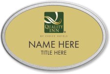 (image for) Quality Inn Gold Oval Pebbled Frame Prestige Badge