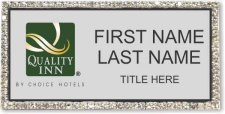 (image for) Quality Inn Silver Bling Badge - Stacked Name