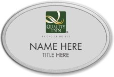 (image for) Quality Inn Silver Oval Pebbled Frame Prestige Badge