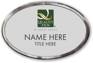 (image for) Quality Inn Silver Oval Polished Frame Prestige Badge