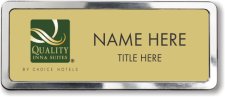 (image for) Quality Inn & Suites Gold Polished Frame Polished Badge