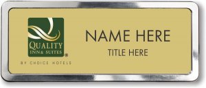 (image for) Quality Inn & Suites Gold Polished Frame Polished Badge