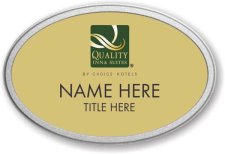 (image for) Quality Inn & Suites Gold Oval Pebbled Frame Prestige Badge