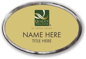 (image for) Quality Inn & Suites Gold Oval Polished Frame Prestige Badge