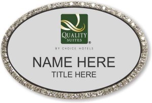 (image for) Quality Suites Silver Oval Bling Badge