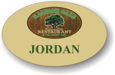 (image for) Rainbow Oaks Restaurant Oval Tan Badge