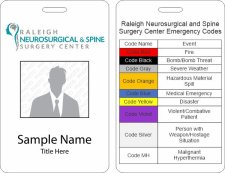 (image for) Raleigh Neurosurgical and Spine Surgery ID Vertical Double Sided badge