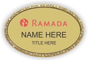 (image for) Ramada Logo A Oval Gold Bling Badge