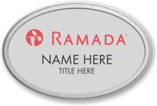 (image for) Ramada Logo A Oval Silver Pebbled Frame Prestige Badge