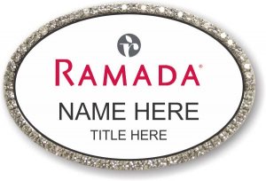 (image for) Ramada Logo C Oval White with Silver Frame Bling Badge