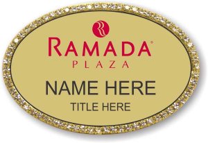 (image for) Ramada Logo D Oval Gold Bling Badge