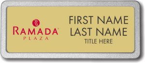 (image for) Ramada Logo D Gold Pebbled Frame Prestige Badge - Stacked Name