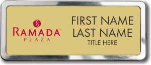 (image for) Ramada Logo D Gold Polished Frame Prestige Badge - Stacked Name