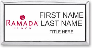 (image for) Ramada Logo D White with Silver Frame Executive Badge - Stacked Name