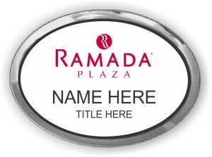 (image for) Ramada Logo D White with Silver Frame Oval Executive Badge