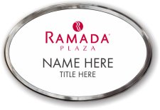 (image for) Ramada Logo D Oval White Polished Frame Prestige Badge