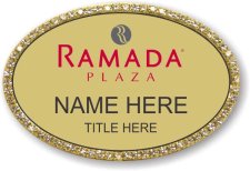 (image for) Ramada Logo E Oval Gold Bling Badge