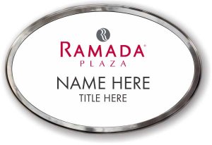 (image for) Ramada Logo E Oval White Polished Frame Prestige Badge