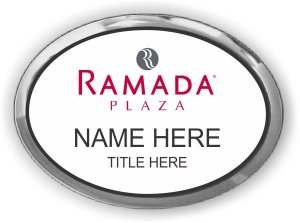 (image for) Ramada Logo E White with Silver Frame Oval Executive Badge