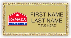 (image for) Ramada Logo F Gold Bling Badge - Stacked Name