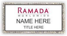 (image for) Ramada Logo G White with Silver Frame Bling Badge