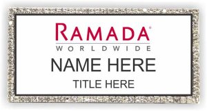 (image for) Ramada Logo G White with Silver Frame Bling Badge