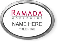 (image for) Ramada Logo G White with Silver Frame Oval Executive Badge