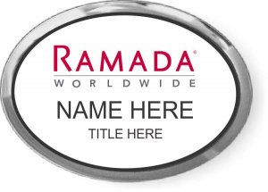 (image for) Ramada Logo G White with Silver Frame Oval Executive Badge